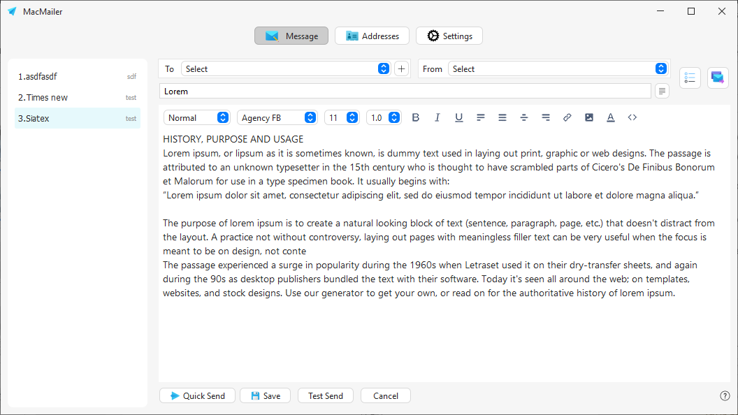 Bulk Mailer Interface